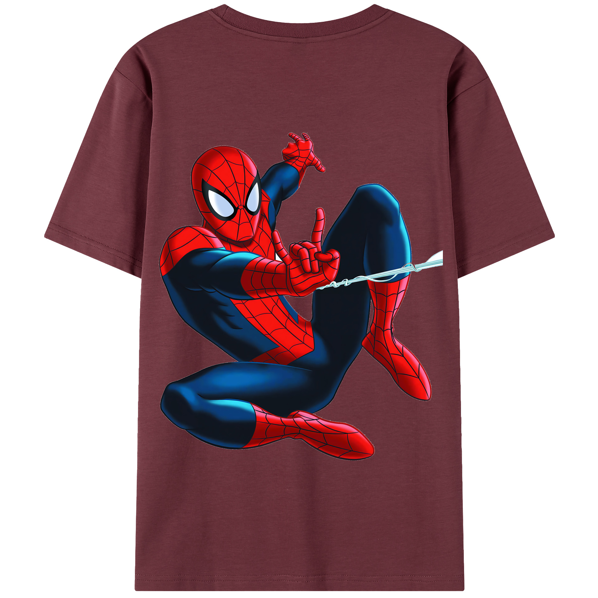 （画像用） Spider Man スパイダーマン 綿100％半袖Tシャツ（背面プリント）